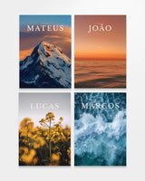 Coleção Os 4 Evangelhos Divinal — Mateus, Marcos, Lucas e João com design editorial